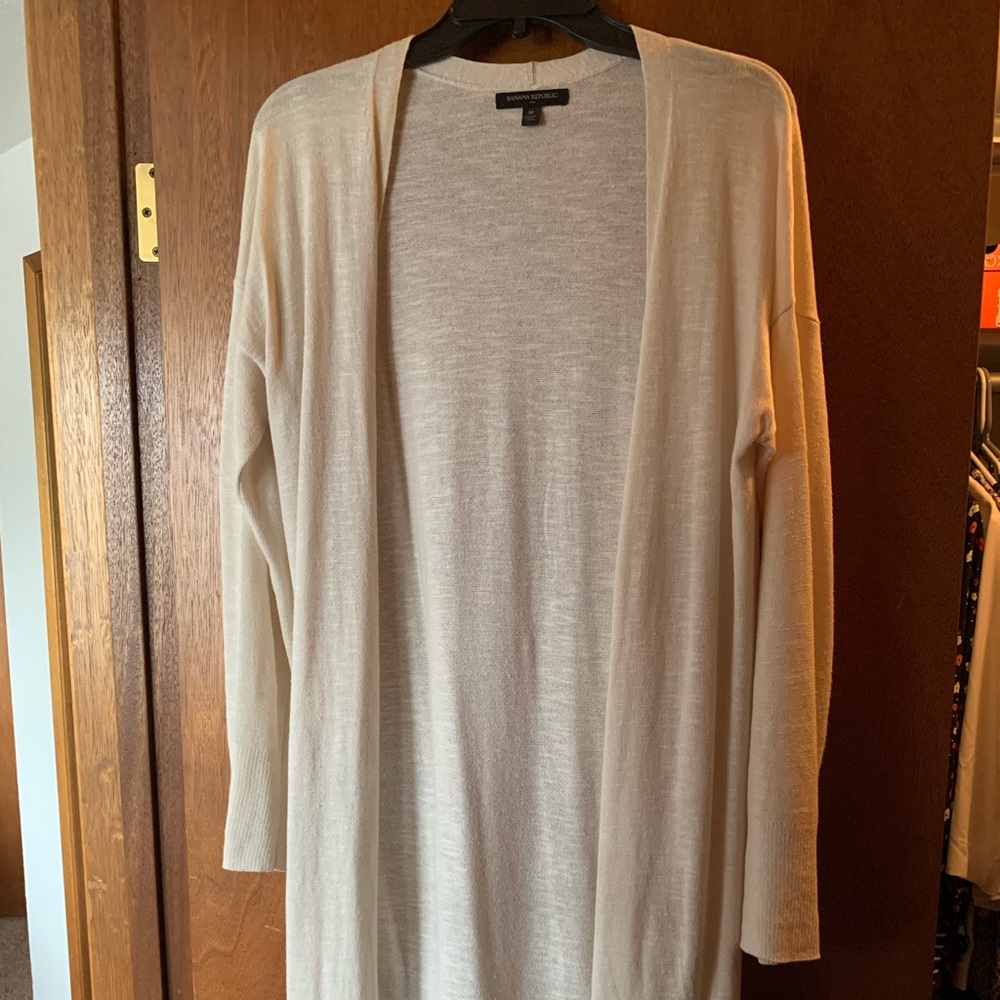 Cream colored duster style sweater